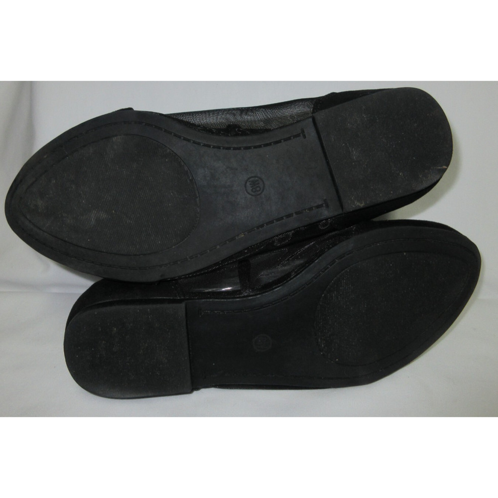 Torrid Women's Sz 9W Faux Black Suede/Mesh Almond Toe Ballet Flat - Picture 5 of 8